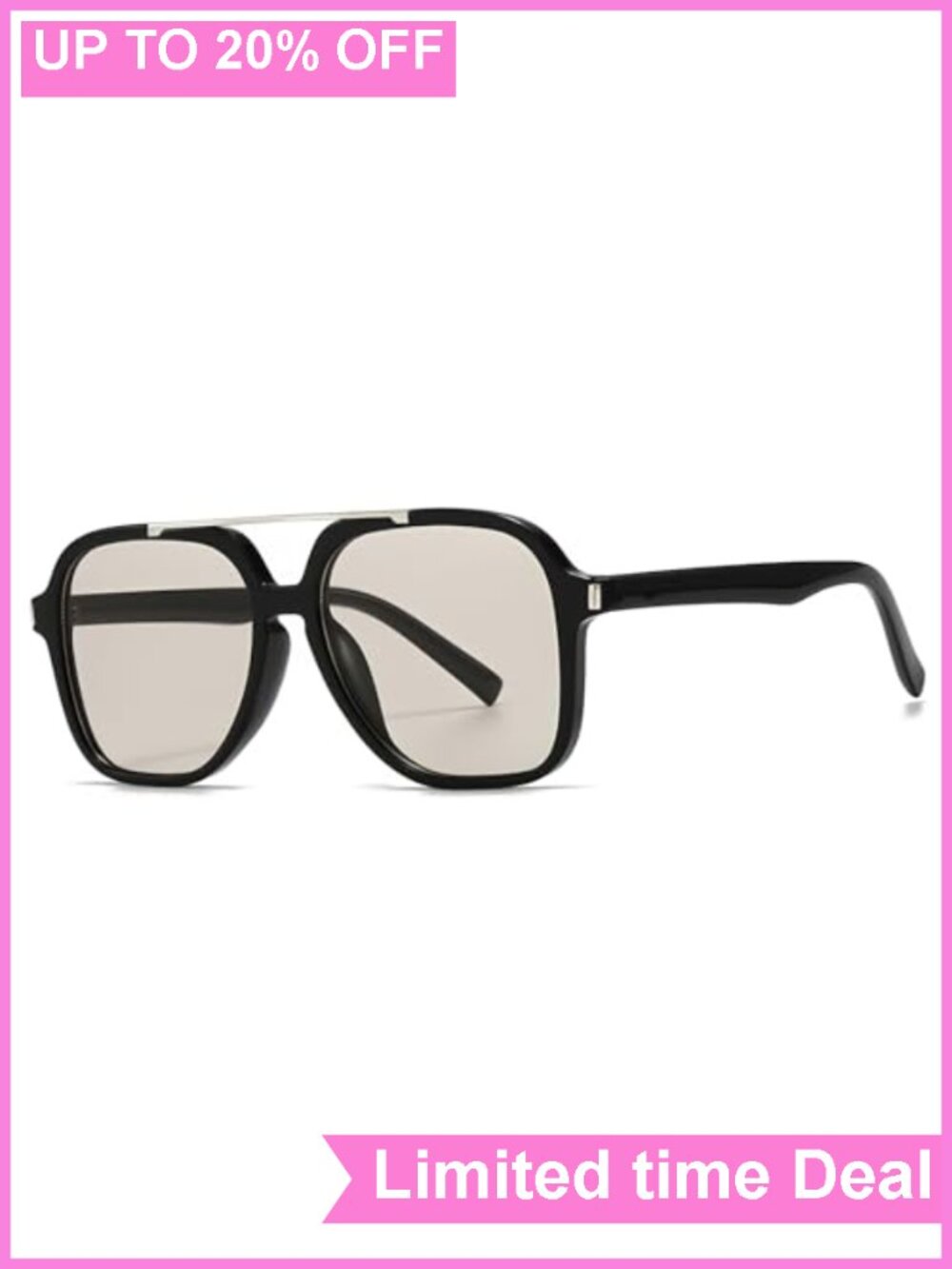 UV400 Protection Plastic Aviator Sunglasses Unisex Oversized